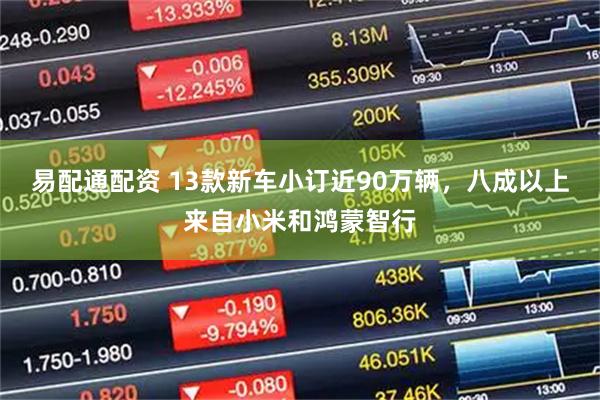 易配通配资 13款新车小订近90万辆，八成以上来自小米和鸿蒙智行