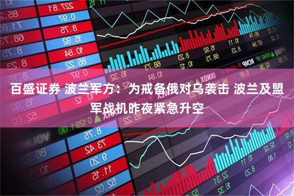 百盛证券 波兰军方：为戒备俄对乌袭击 波兰及盟军战机昨夜紧急升空